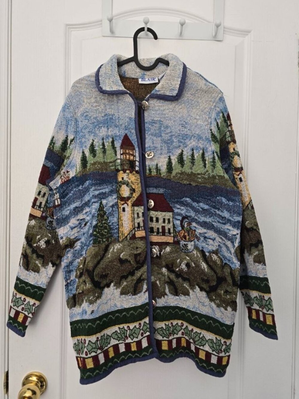Vintage Blair 90s Holiday Tapestry Jacket Size M